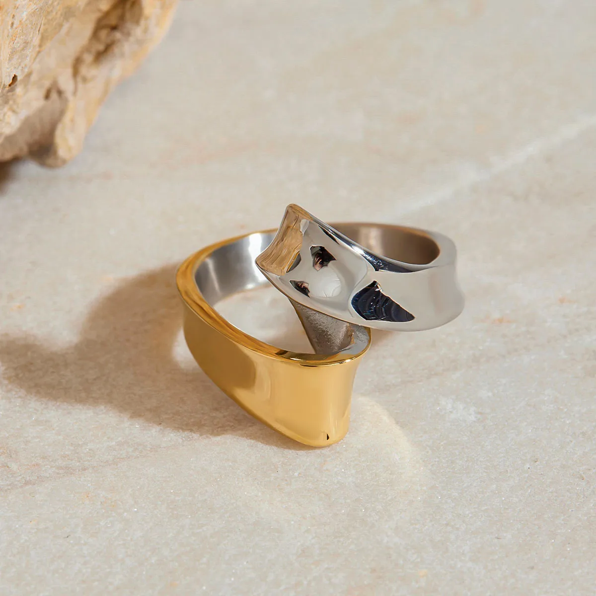 Geometric Casual Modern Style Commute 316 Stainless Steel  Rings display picture 6