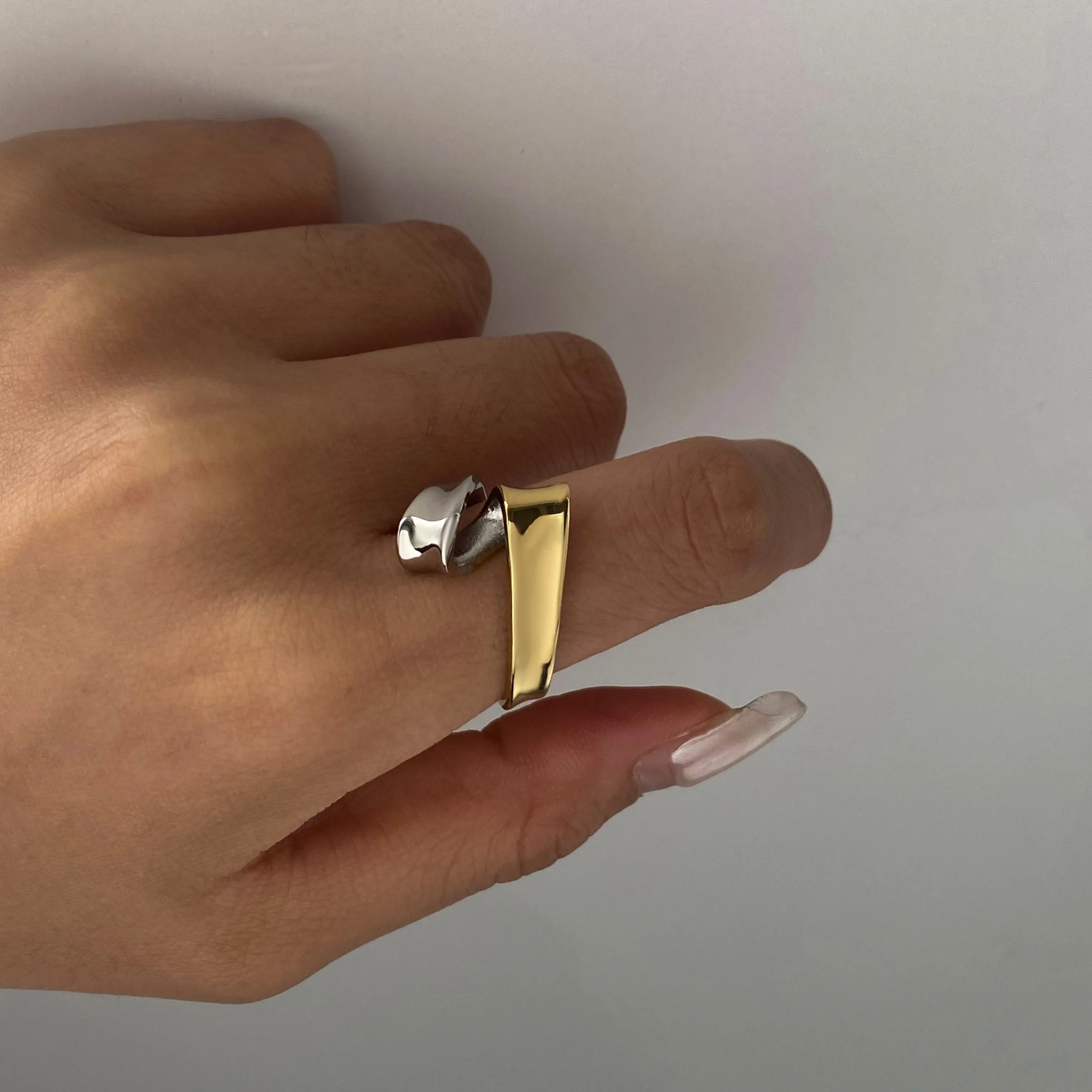 Geometric Casual Modern Style Commute 316 Stainless Steel  Rings display picture 4