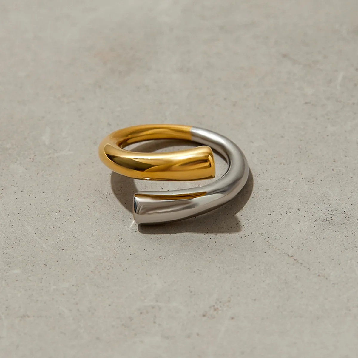 Geometric Casual Modern Style Commute 316 Stainless Steel  Mixed Materials Rings display picture 5