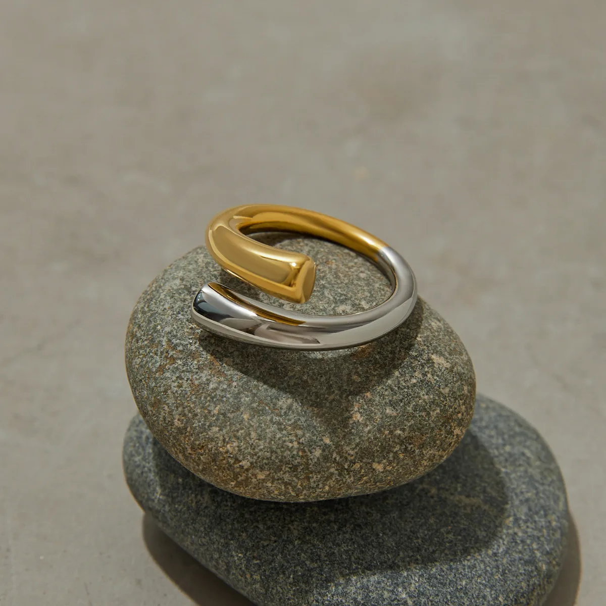 Geometric Casual Modern Style Commute 316 Stainless Steel  Mixed Materials Rings display picture 6