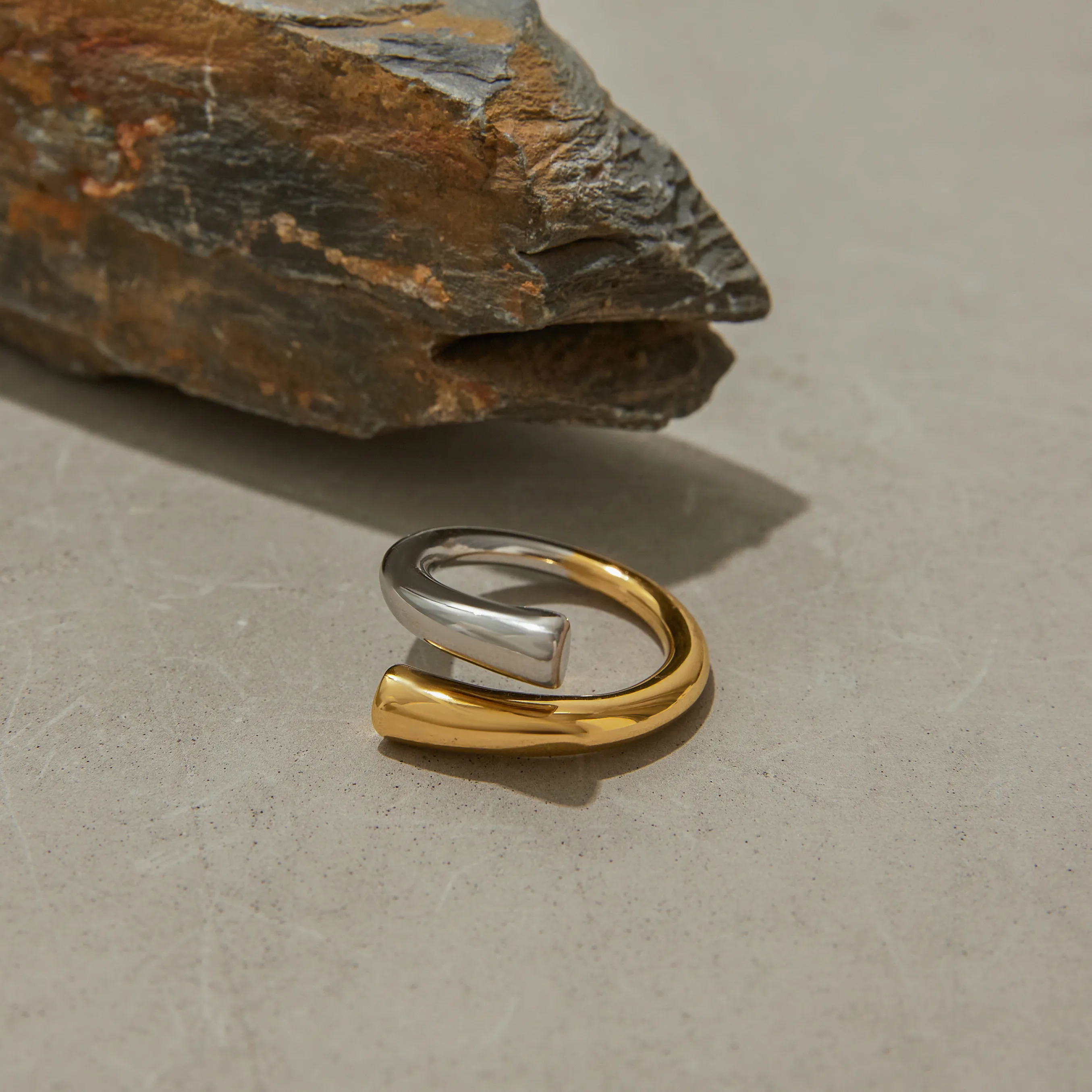 Geometric Casual Modern Style Commute 316 Stainless Steel  Mixed Materials Rings display picture 8