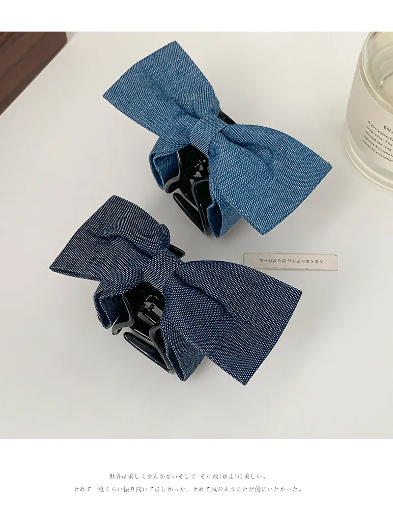 Mode Arrière Tête Queue De Cheval Grip Denim Tissu Épingle À Cheveux Femme Tempérament Requin Clip Épingle À Cheveux Arc Coiffure display picture 14