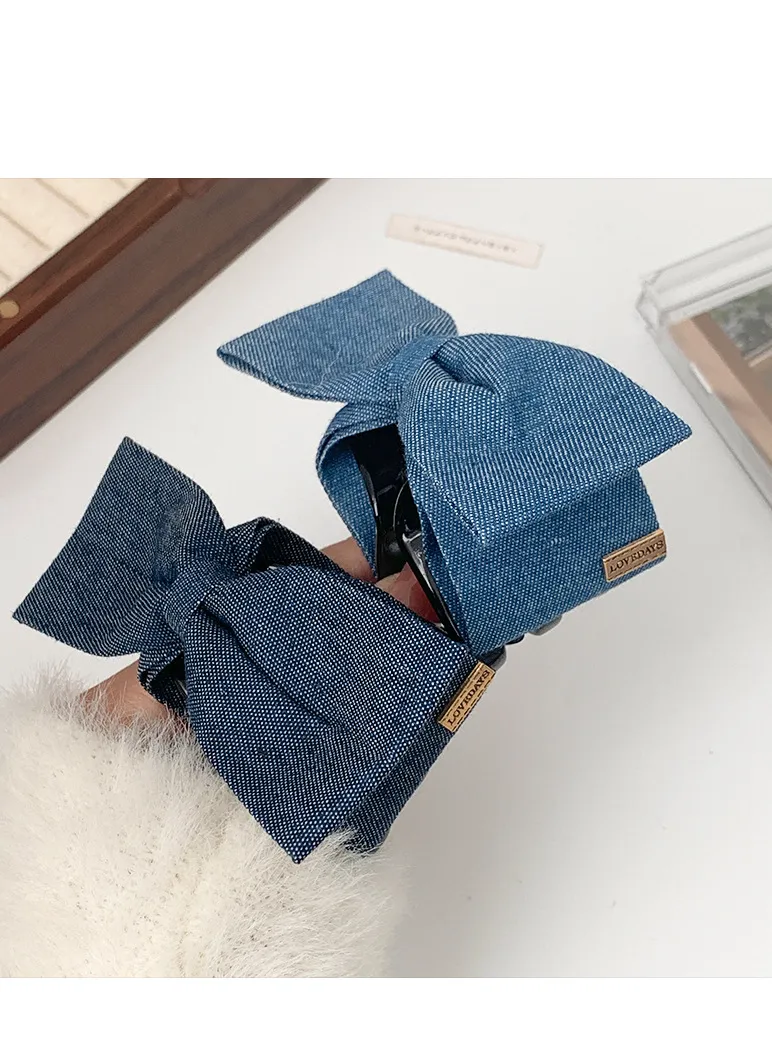 Mode Arrière Tête Queue De Cheval Grip Denim Tissu Épingle À Cheveux Femme Tempérament Requin Clip Épingle À Cheveux Arc Coiffure display picture 15