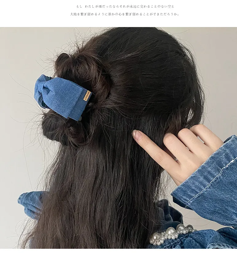 Mode Arrière Tête Queue De Cheval Grip Denim Tissu Épingle À Cheveux Femme Tempérament Requin Clip Épingle À Cheveux Arc Coiffure display picture 19