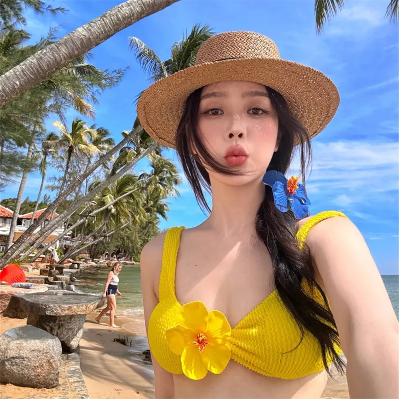 Atmosphere Show Hibiscus Rosa-Sinensis Barrettes Women's Artificial Flowers On The Mirror Side Clip Vacation Style Plumeria Rubra Hairware display picture 3