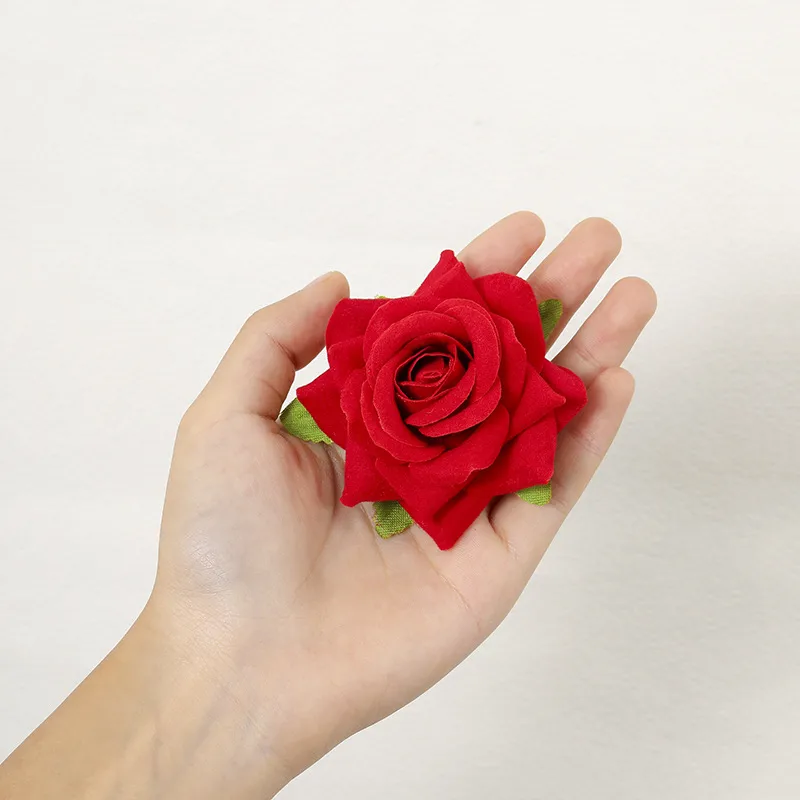 Atmosphere Red Flower Headdress Rose Barrettes Side Clip Side Hairpin Female 2024 New Large Flower Headdress Flower display picture 8