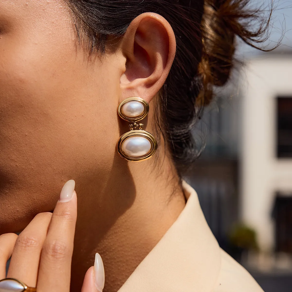 Geometric Casual Modern Style 316 Stainless Steel  Ear Studs display picture 2