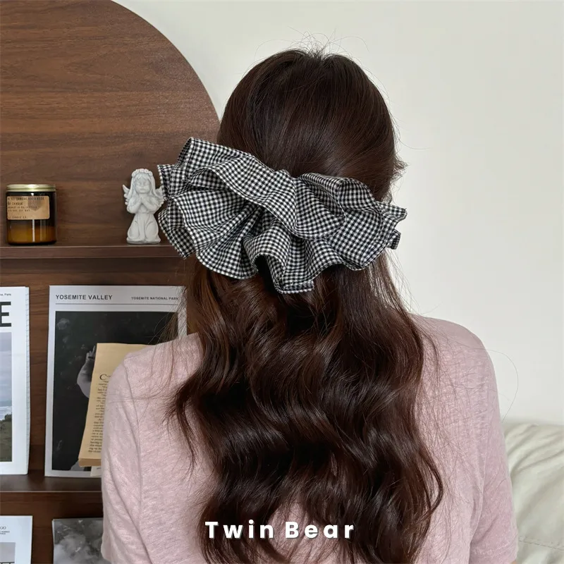 Tête Arrière Modifiée En Pur Coton Large En Trois Dimensions Double Grande Jupe Bud Barrettes Horizontal Clip Cheveux Accessoires Coiffure display picture 1