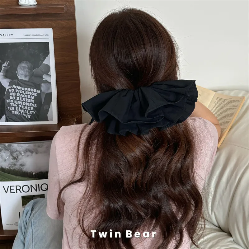 Tête Arrière Modifiée En Pur Coton Large En Trois Dimensions Double Grande Jupe Bud Barrettes Horizontal Clip Cheveux Accessoires Coiffure display picture 5