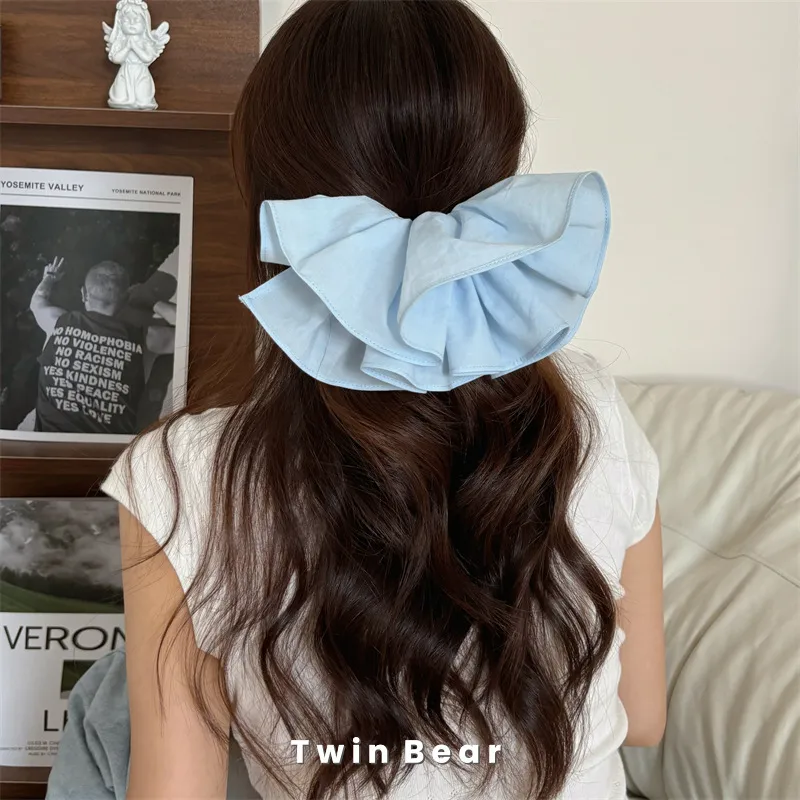 Cabeza Trasera Modificada Algodón Puro Ancho Tridimensional Doble Falda Grande Broche Pasador Horizontal Clip Accesorios Para El Cabello Tocado display picture 6