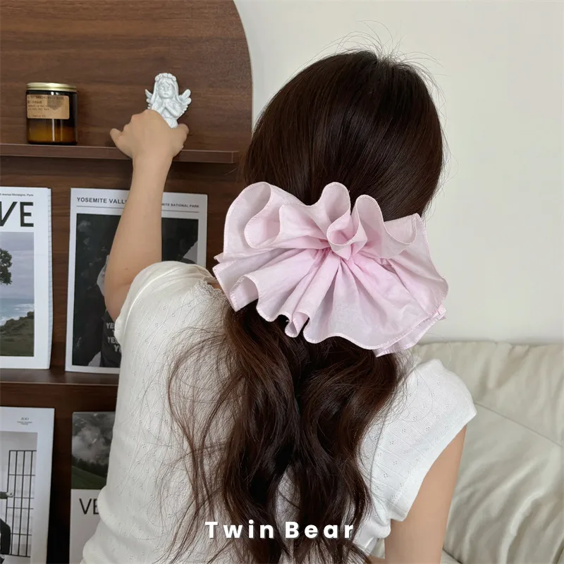 Tête Arrière Modifiée En Pur Coton Large En Trois Dimensions Double Grande Jupe Bud Barrettes Horizontal Clip Cheveux Accessoires Coiffure display picture 9