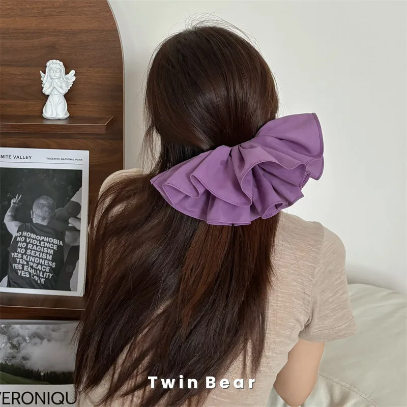 Tête Arrière Modifiée En Pur Coton Large En Trois Dimensions Double Grande Jupe Bud Barrettes Horizontal Clip Cheveux Accessoires Coiffure display picture 10