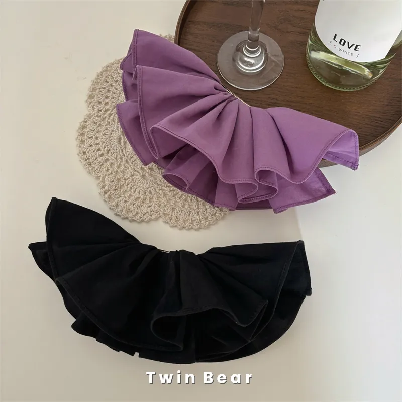 Cabeza Trasera Modificada Algodón Puro Ancho Tridimensional Doble Falda Grande Broche Pasador Horizontal Clip Accesorios Para El Cabello Tocado display picture 13