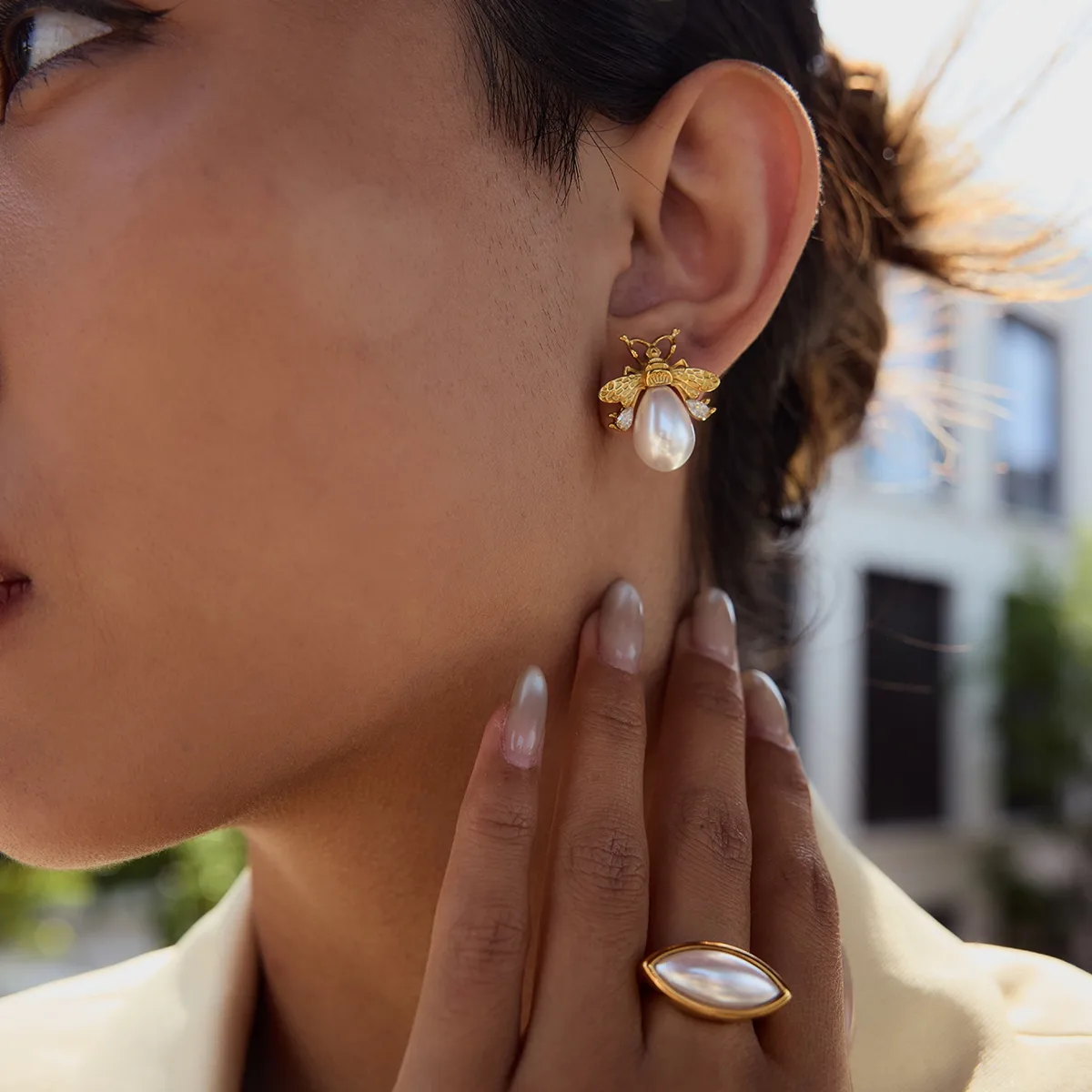 Abeja Casual Elegante Vacaciones Acero Inoxidable 316 Pendientes display picture 2