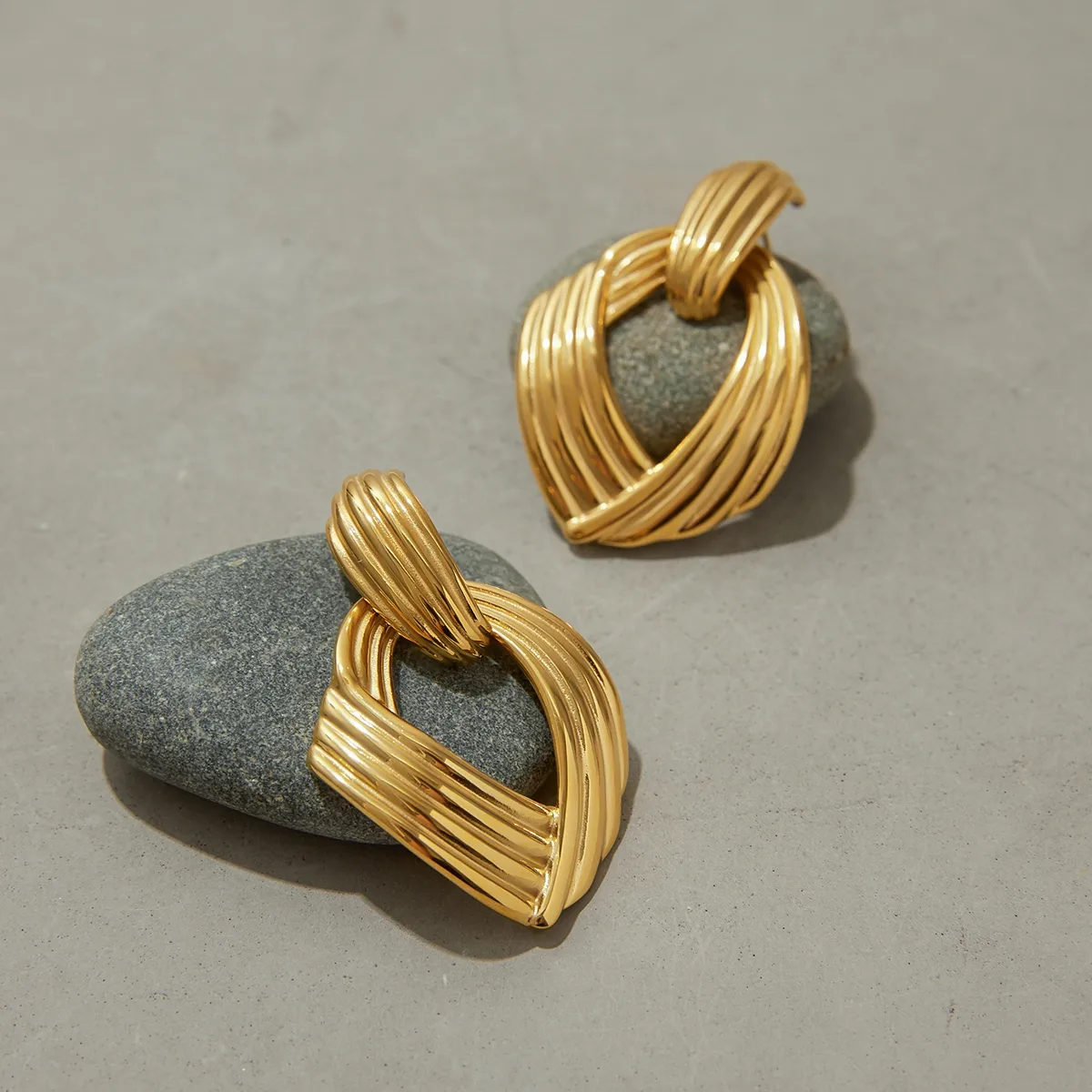 Geometric Casual 316 Stainless Steel  Ear Studs display picture 9