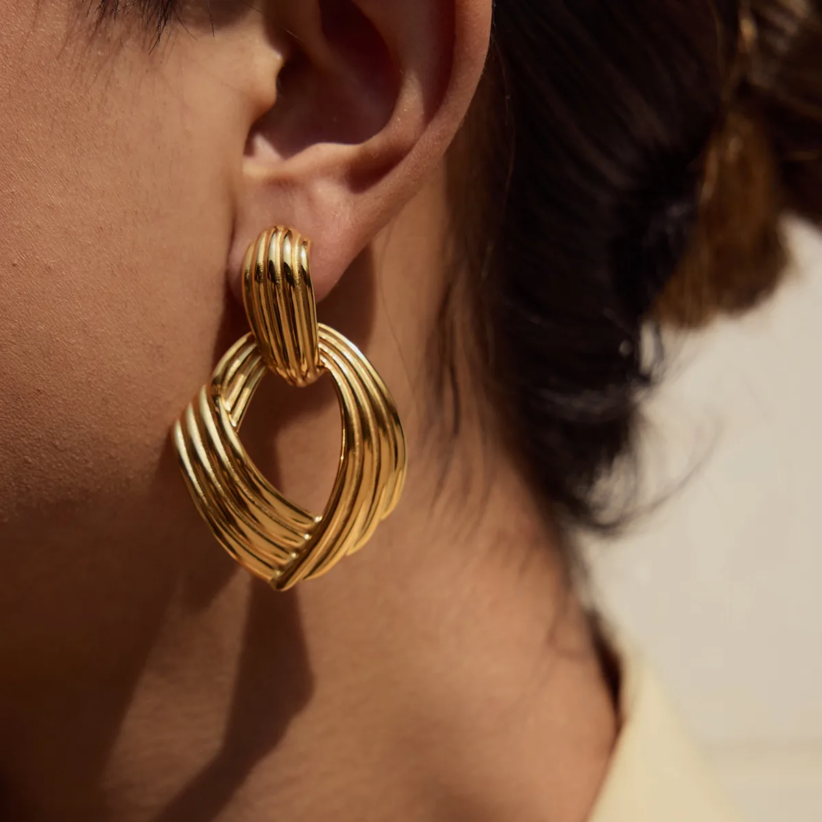 Geometric Casual 316 Stainless Steel  Ear Studs display picture 4