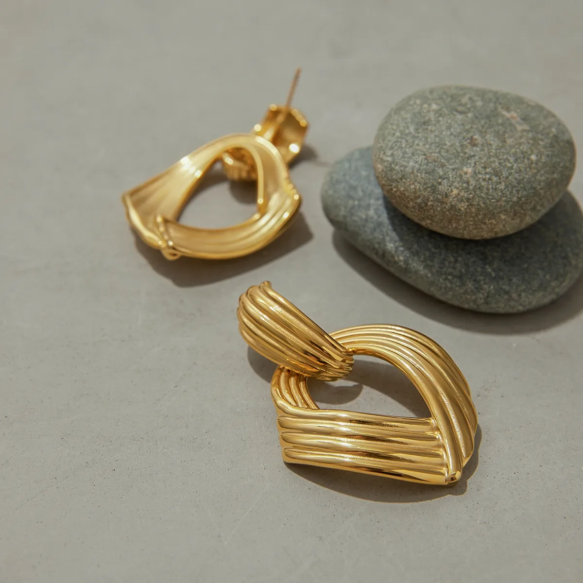 Geometric Casual 316 Stainless Steel  Ear Studs display picture 10