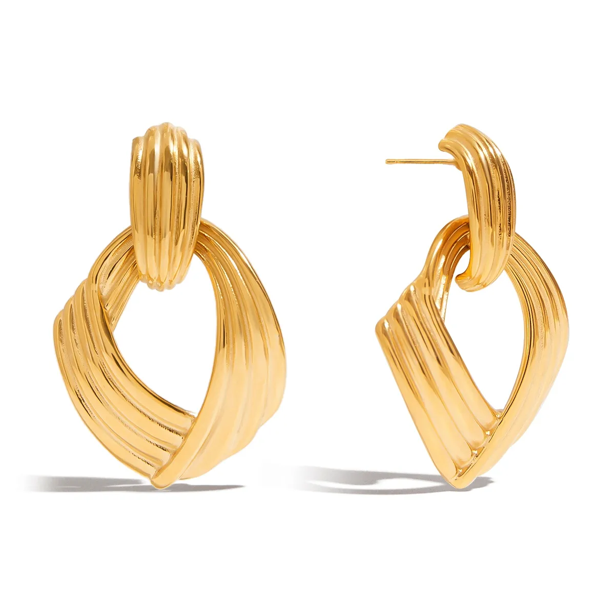 Geometric Casual 316 Stainless Steel  Ear Studs display picture 11