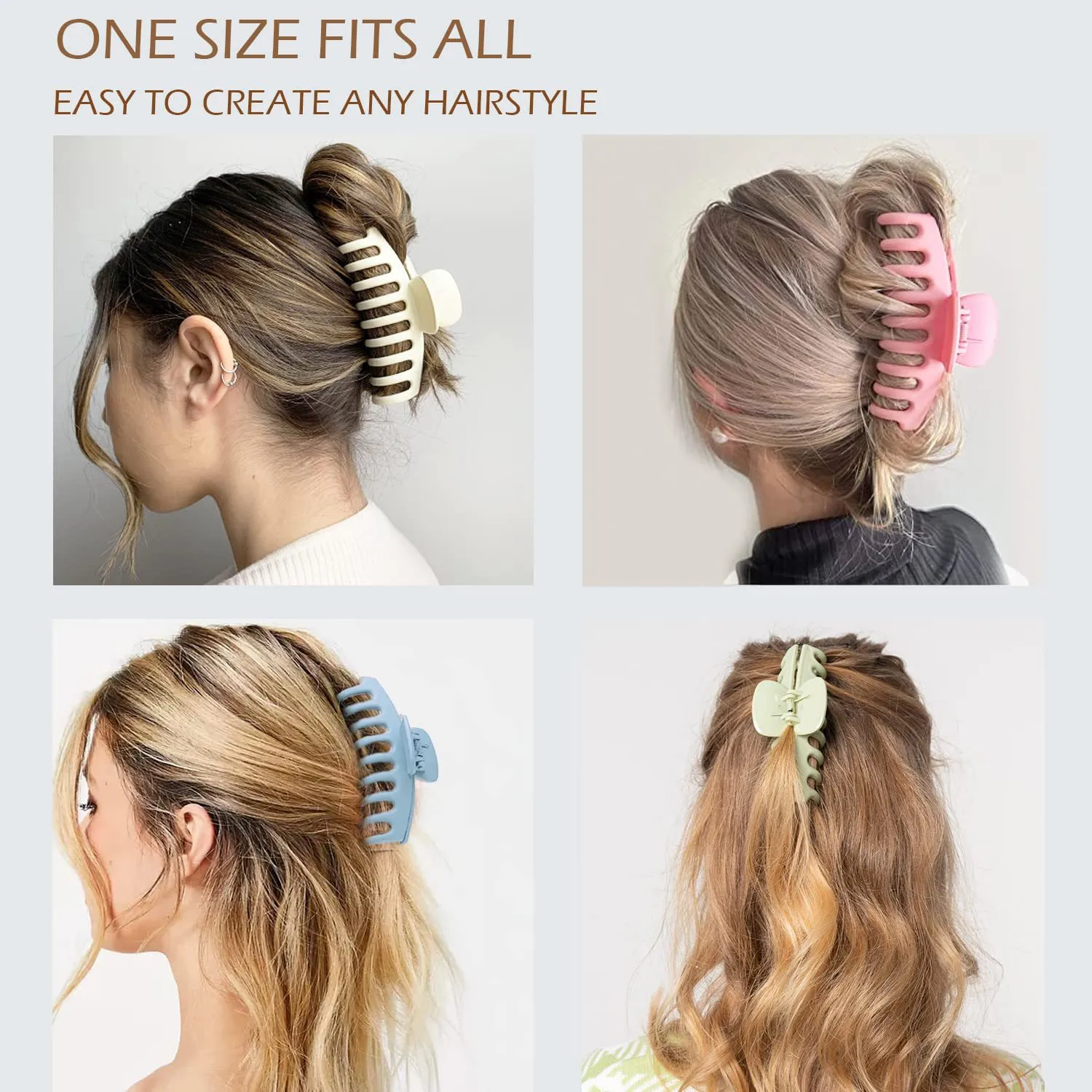 Hot Large Grip Suit Seamless Back Head Frosted Claw Clip Rectangular Shark Clip Hair Accessories Wholesale display picture 5