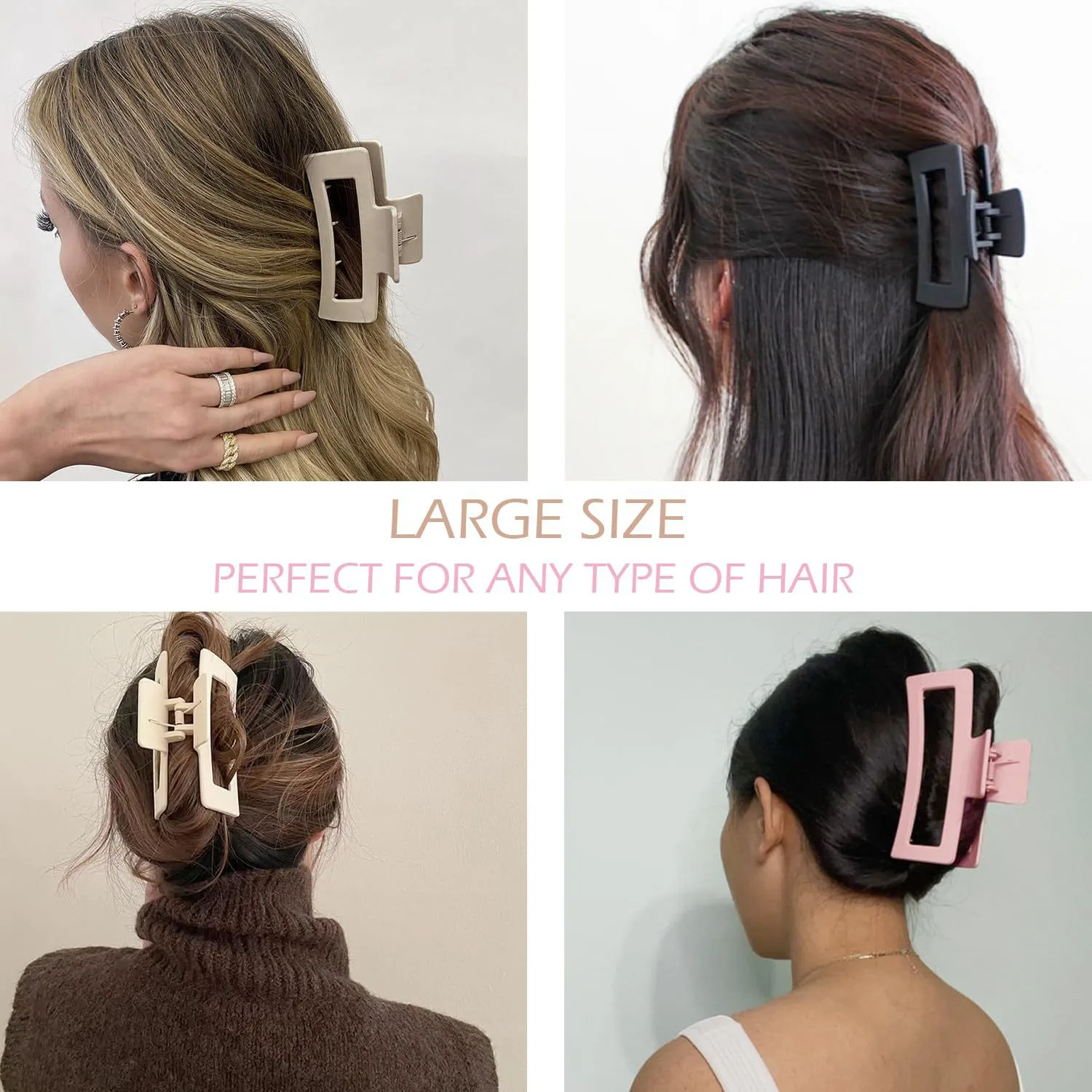 Hot Large Grip Suit Seamless Back Head Frosted Claw Clip Rectangular Shark Clip Hair Accessories Wholesale display picture 6
