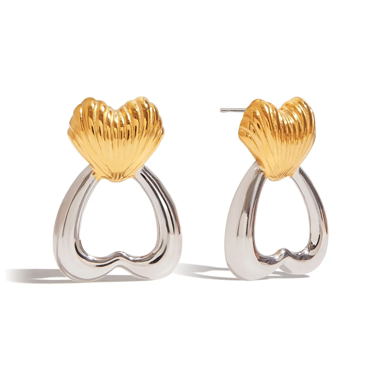 Géométrique Forme De Cœur Décontractée Élégant Style Moderne Acier Inoxydable 316 Boucles D'Oreilles display picture 9