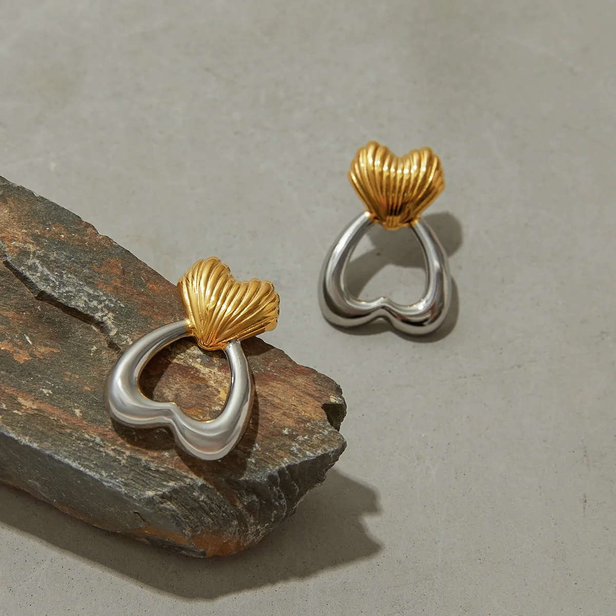 Geometric Heart Shape Casual Elegant Modern Style 316 Stainless Steel  Ear Studs display picture 4