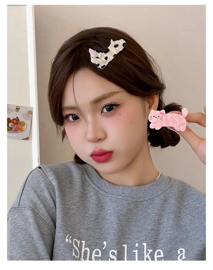 Cute Cartoon Cat Puppy Hairpin Women's Side Clip Ins Headwear Hair Accessories High-grade Duckbill Clip Summer Hairpin display picture 4