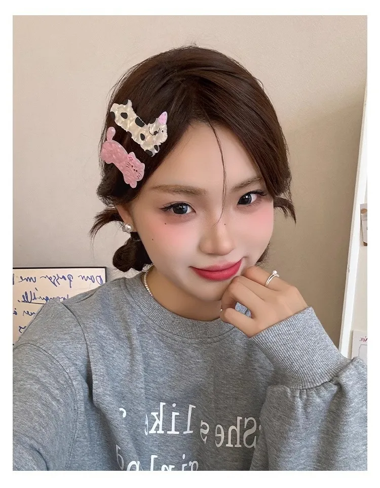 Cute Cartoon Cat Puppy Hairpin Women's Side Clip Ins Headwear Hair Accessories High-grade Duckbill Clip Summer Hairpin display picture 5