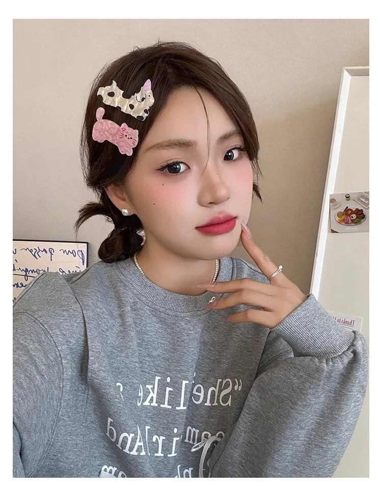 Cute Cartoon Cat Puppy Hairpin Women's Side Clip Ins Headwear Hair Accessories High-grade Duckbill Clip Summer Hairpin display picture 7
