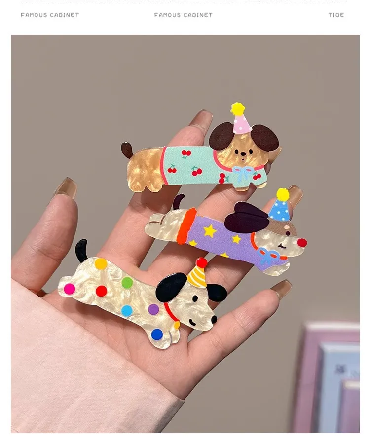 Cute Cartoon Cat Puppy Hairpin Women's Side Clip Ins Headwear Hair Accessories High-grade Duckbill Clip Summer Hairpin display picture 8