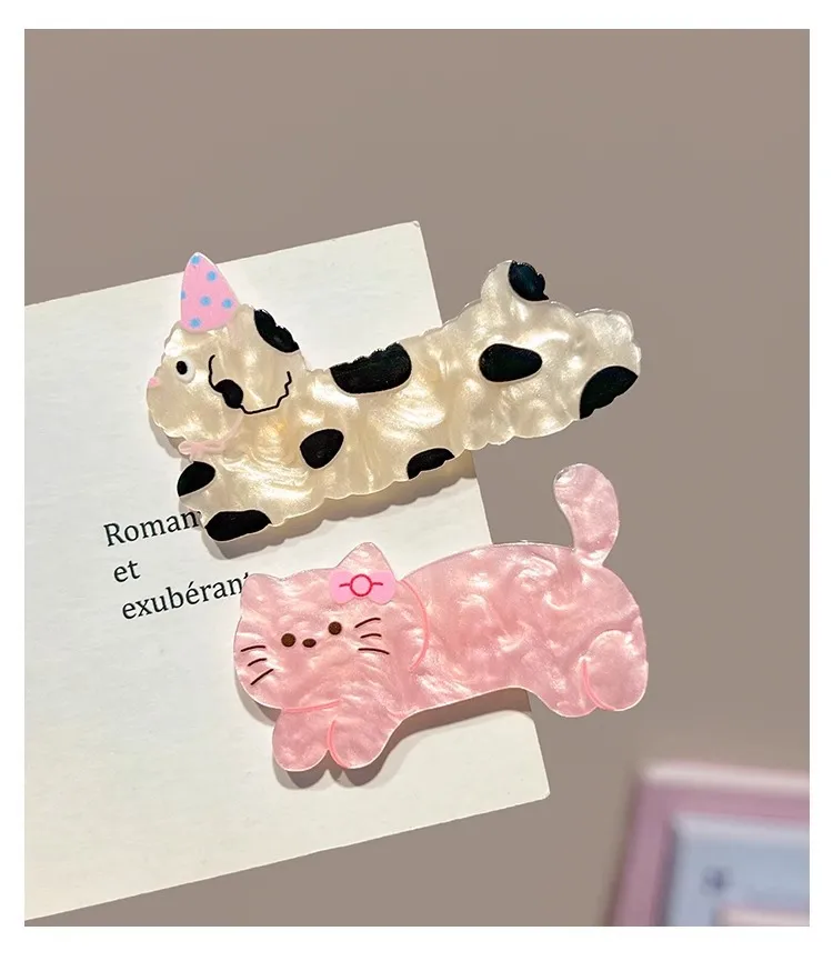 Cute Cartoon Cat Puppy Hairpin Women's Side Clip Ins Headwear Hair Accessories High-grade Duckbill Clip Summer Hairpin display picture 9
