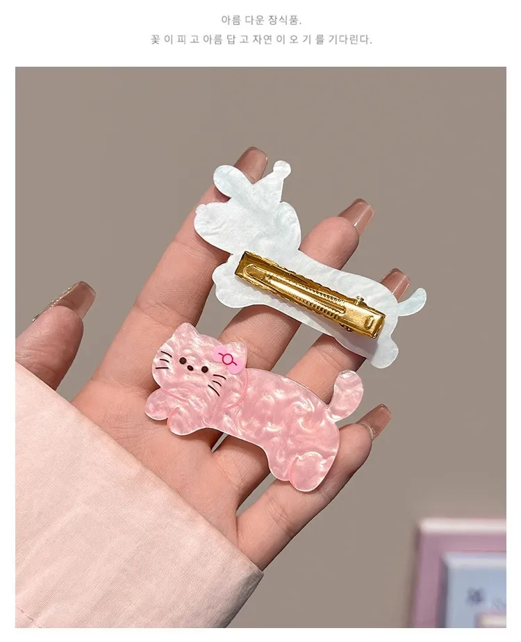 Cute Cartoon Cat Puppy Hairpin Women's Side Clip Ins Headwear Hair Accessories High-grade Duckbill Clip Summer Hairpin display picture 11