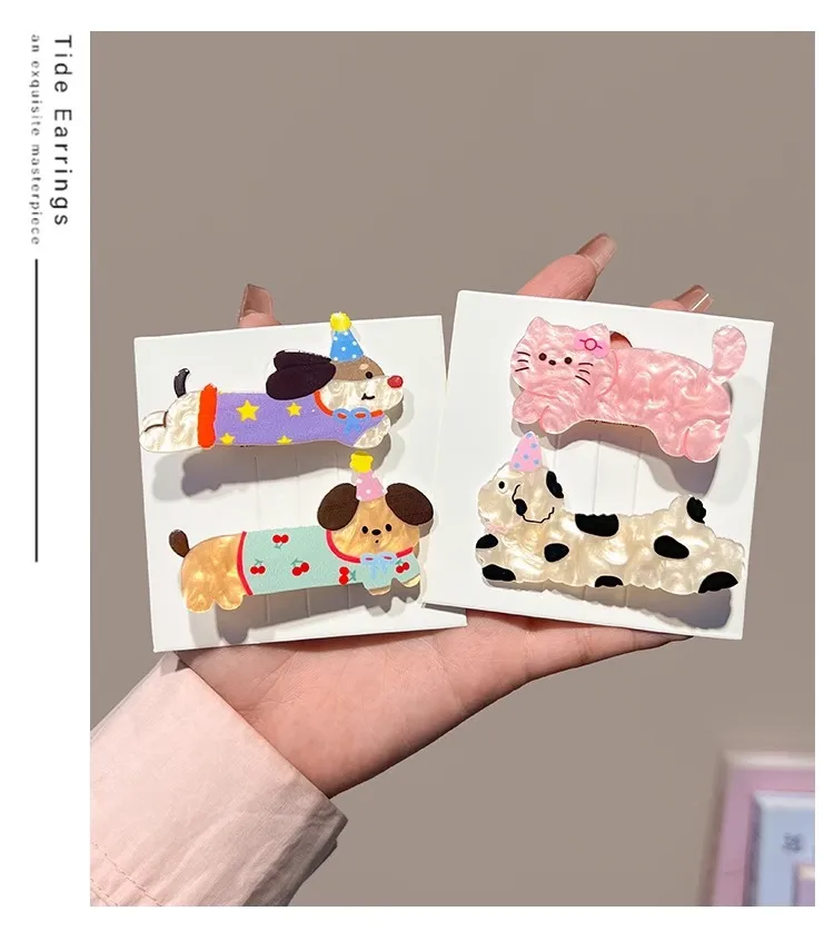 Cute Cartoon Cat Puppy Hairpin Women's Side Clip Ins Headwear Hair Accessories High-grade Duckbill Clip Summer Hairpin display picture 12