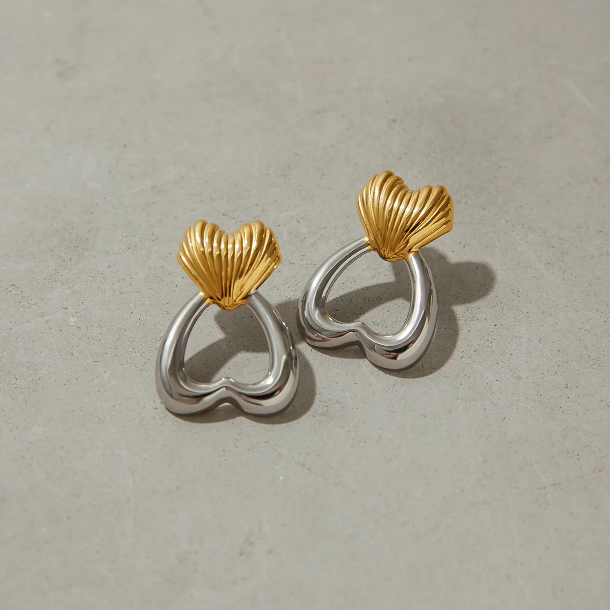 Geometric Heart Shape Casual Elegant Modern Style 316 Stainless Steel  Ear Studs display picture 7
