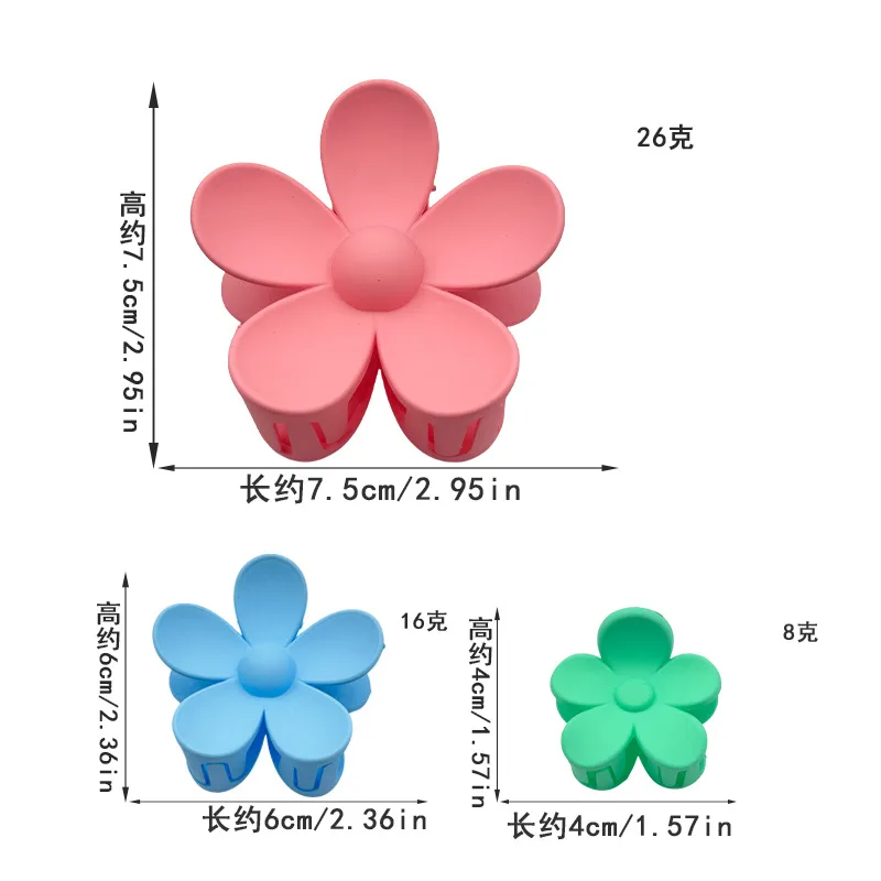 Frosted Flower Hair Clip Back Head Updo Hair Clip Barrettes Ponytail Bun High-Grade Sense Barrettes Shark Clip Wholesale display picture 1