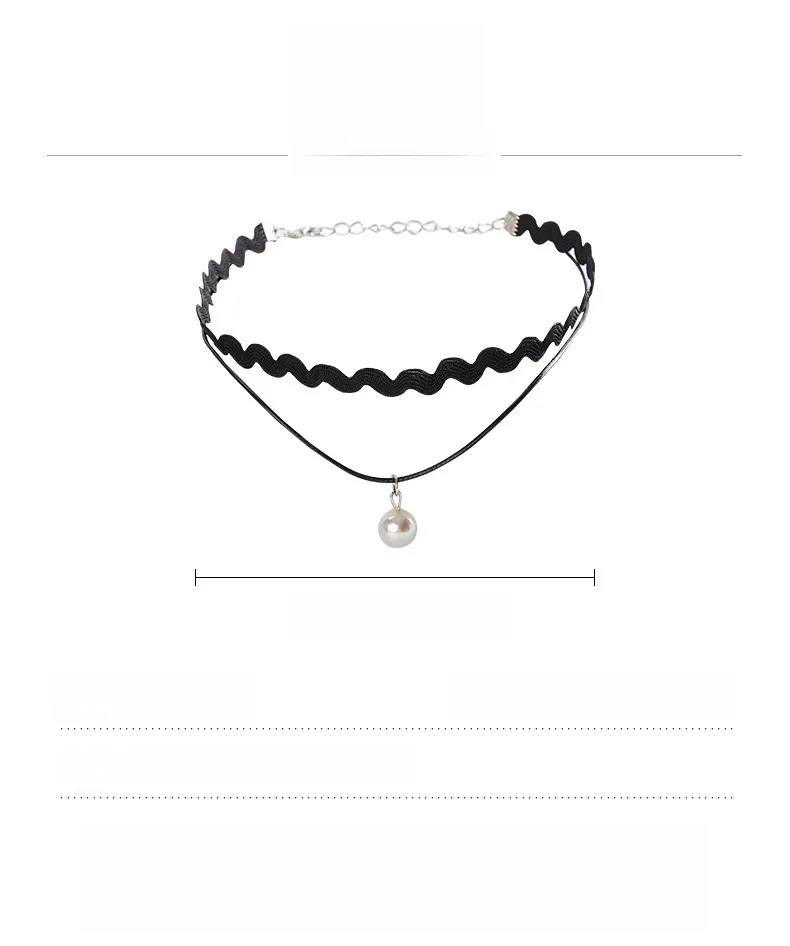 Popular Collar Necklace Women's Choker Clavicle Chain Neck Accessories Neck Strap Necklace Lace Short Necklace display picture 2