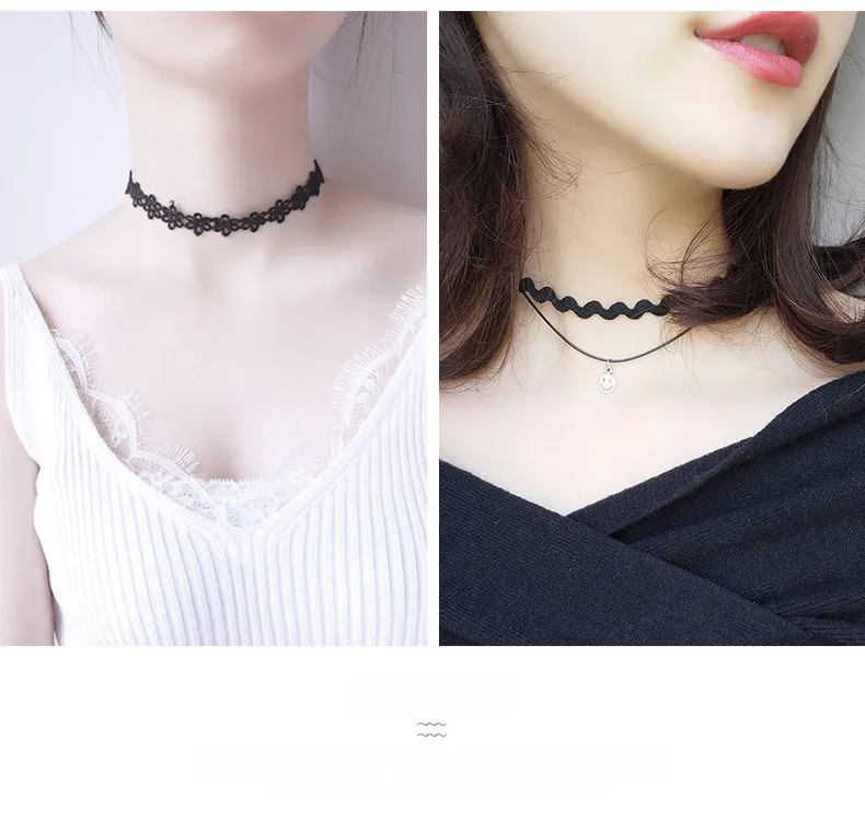 Populaire Collier Collier Femmes Choker Clavicule Chaîne Cou Accessoires Collier Collier En Dentelle Collier Court display picture 3