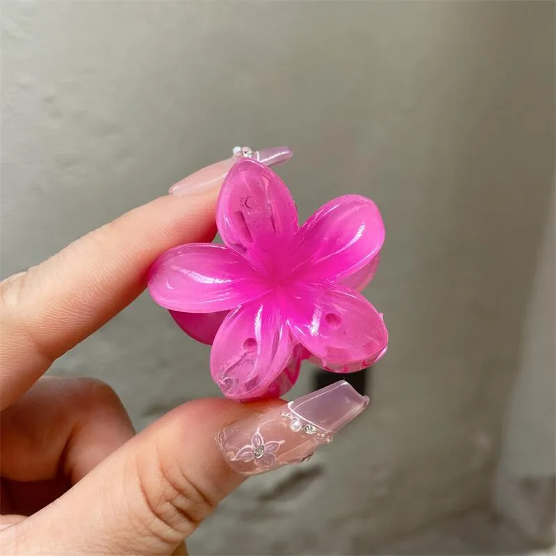 Plumeria Rubra Summer Sunflower Small Jaw Clip Female Cute Mori Style Broken Hair Bangs Side Hairpin Headdress Ins display picture 9