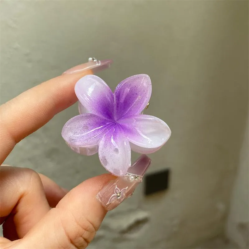 Plumeria Rubra Summer Sunflower Small Jaw Clip Female Cute Mori Style Broken Hair Bangs Side Hairpin Headdress Ins display picture 10