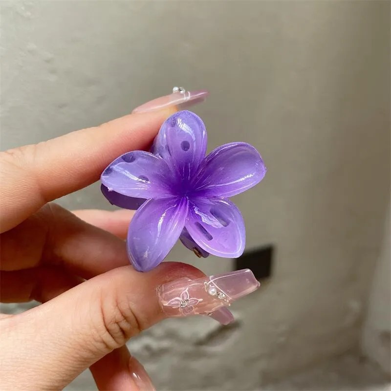 Plumeria Rubra Summer Sunflower Small Jaw Clip Female Cute Mori Style Broken Hair Bangs Side Hairpin Headdress Ins display picture 12