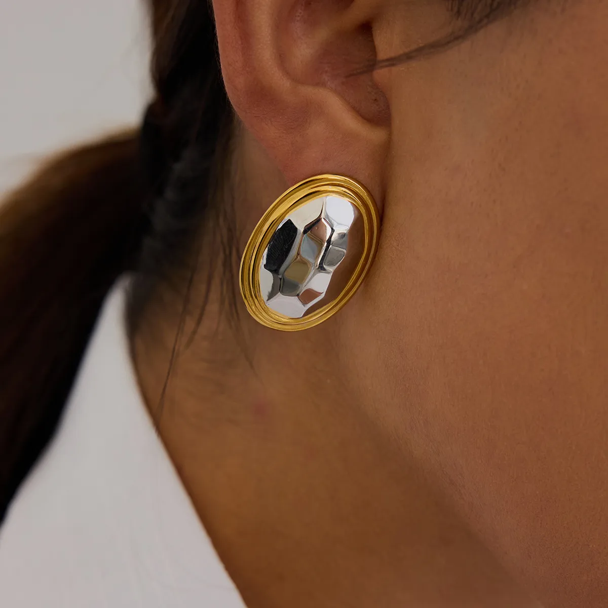 Geometric Casual Modern Style Commute 316 Stainless Steel  Ear Studs display picture 1