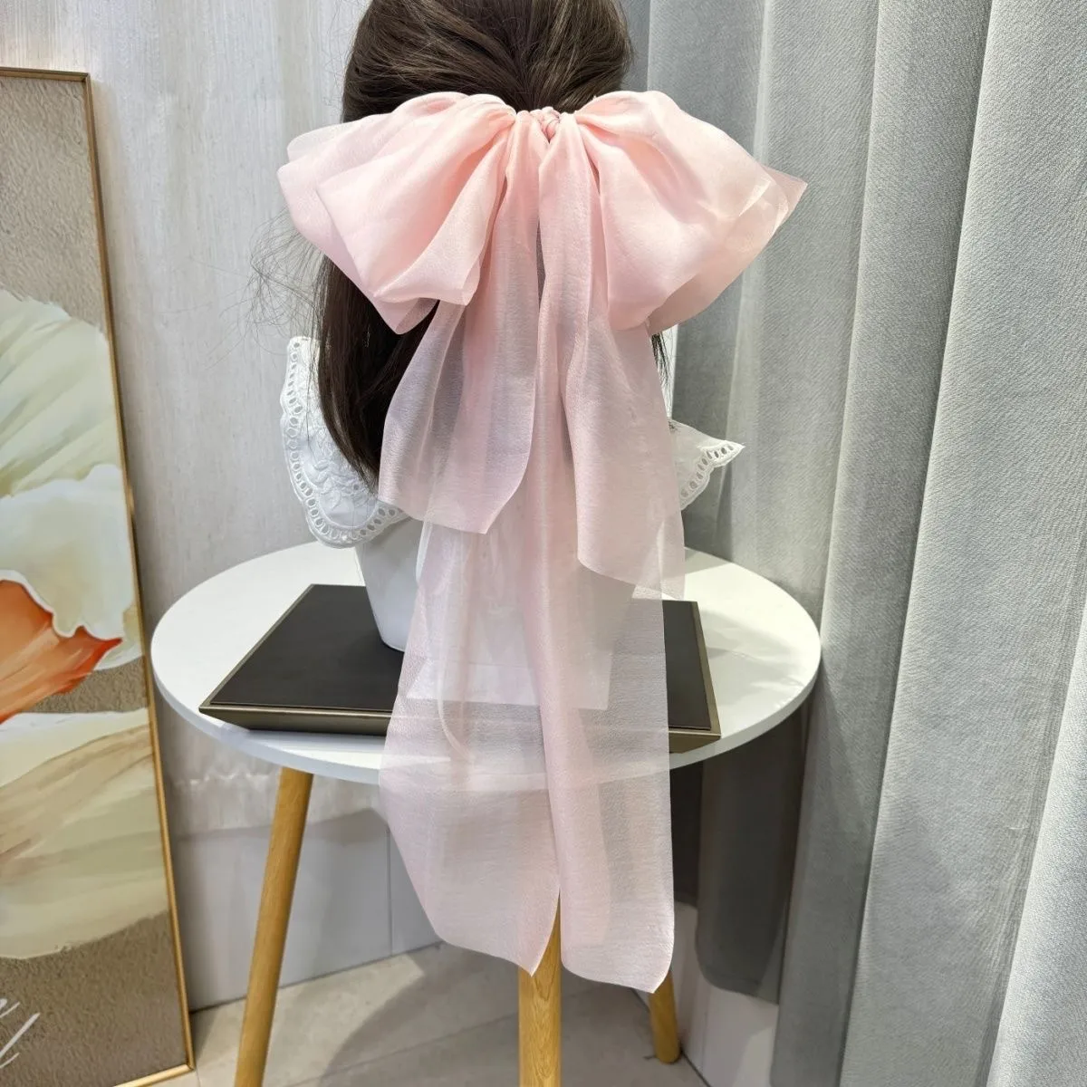 Princess On The Run ~ Fairy Temperamental Big Bow Headwear Back Spring Clip Long Ribbon Hairpin Hair Accessories display picture 2