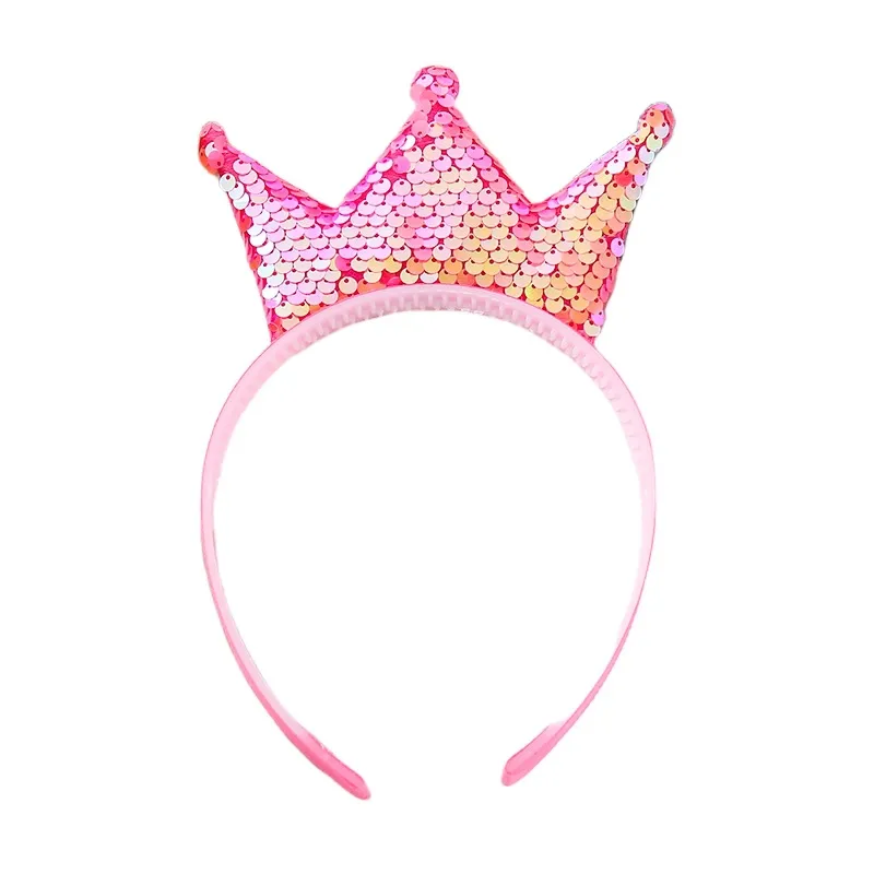 Hot Girls Crown Headband Sweet Holiday Princess Party Hairpin Sequins Cute Hair Accessories Ornament Headband display picture 7