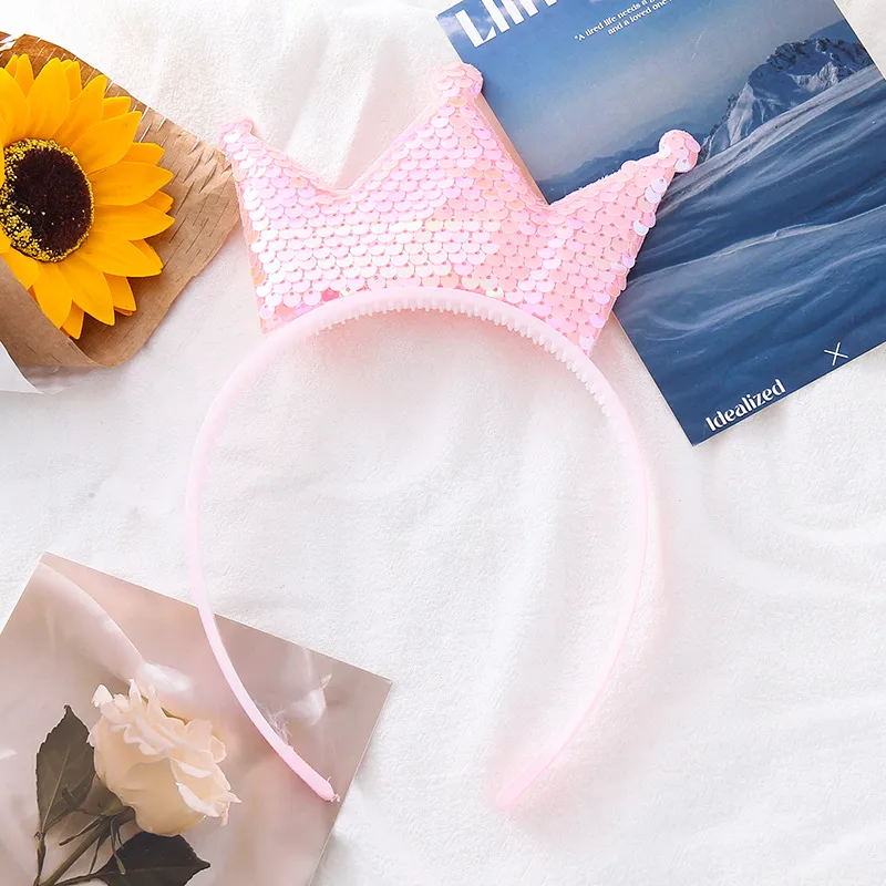 Hot Girls Crown Headband Sweet Holiday Princess Party Hairpin Sequins Cute Hair Accessories Ornament Headband display picture 6
