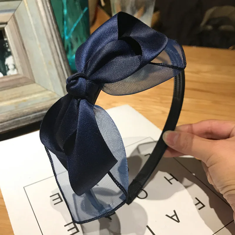 2021 New Style Bow Headband Cloth Hair Accessories Girls' Accessories Fashion Mesh Headband Non-Slip Bandeau Headdress display picture 1
