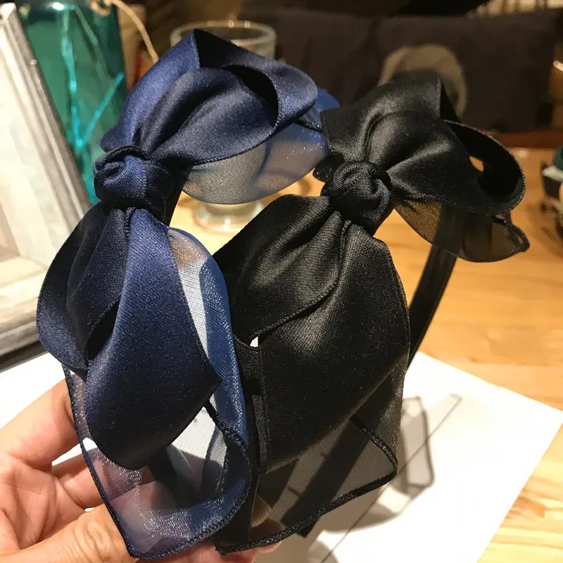 2021 New Style Bow Headband Cloth Hair Accessories Girls' Accessories Fashion Mesh Headband Non-Slip Bandeau Headdress display picture 5