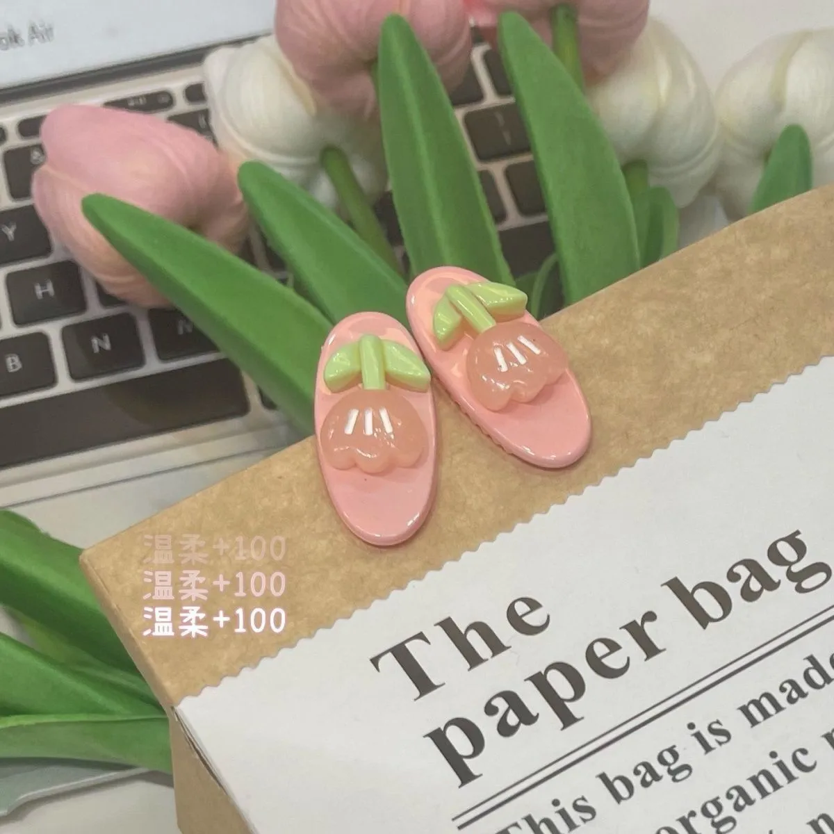 INS Cream Color Love Tulip Barrettes Gentle Spring Sweet Girly Student Duckbill Clip Flower Hair Accessories display picture 4