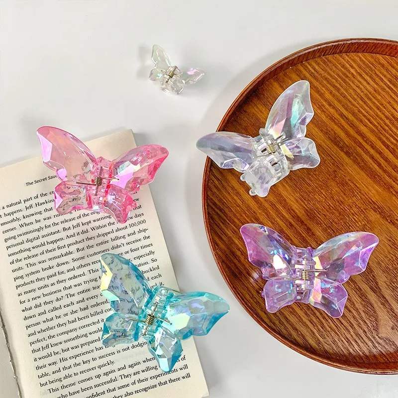2024 New Crystal Butterfly Grip Super Fairy Barrettes Female Online Influencer Ins Shark Clip Hairpin DIY Catch Hairpin Headdress display picture 2