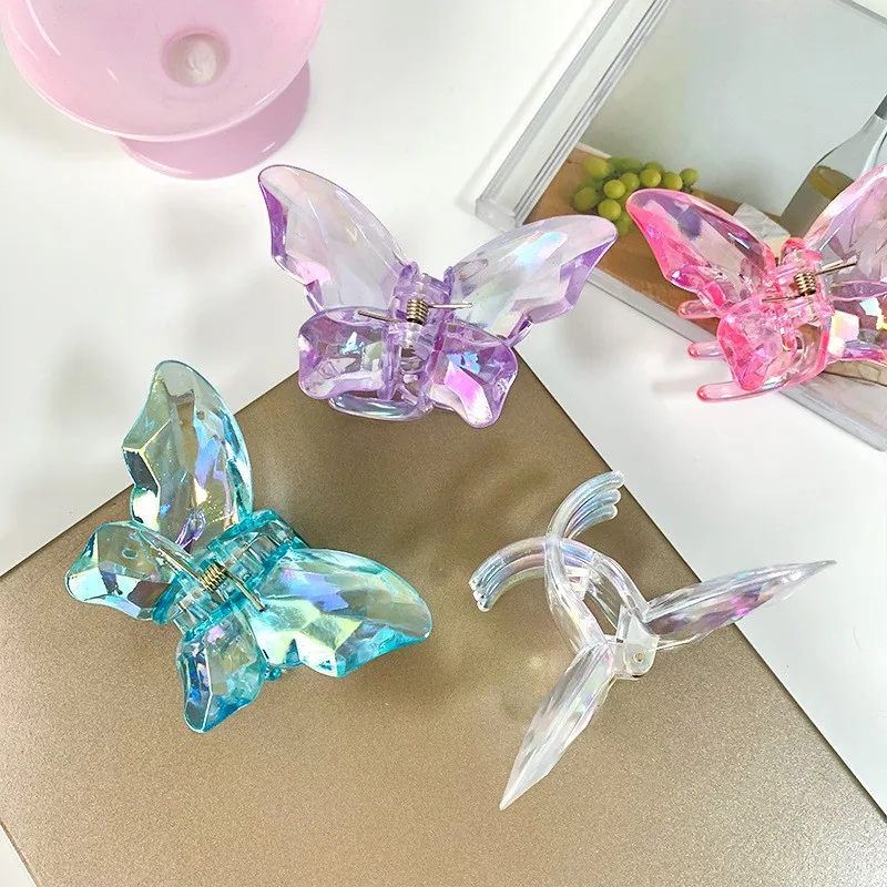 2024 New Crystal Butterfly Grip Super Fairy Barrettes Female Online Influencer Ins Shark Clip Hairpin DIY Catch Hairpin Headdress display picture 7