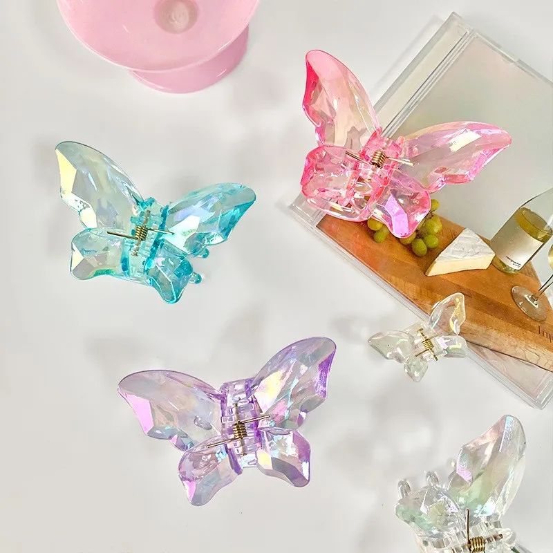 2024 New Crystal Butterfly Grip Super Fairy Barrettes Female Online Influencer Ins Shark Clip Hairpin DIY Catch Hairpin Headdress display picture 8